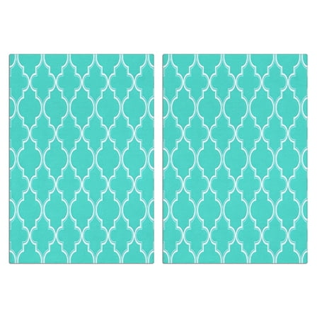 2 Pcs Funny Kitchen Towels,Turquoise Geometric Quatrefoil Pattern Microfiber Dish Towels,Kitchen Tea Towels,Kitchen Towel Set (18" X 26")