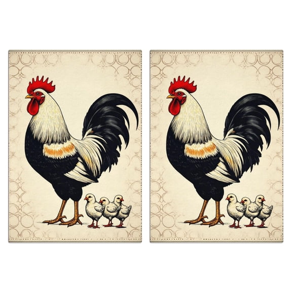 2 Pcs Funny Kitchen Towels,Vintage Chicken Pattern Microfiber Dish Towels,Kitchen Tea Towels,Kitchen Towel Set (18" X 26")