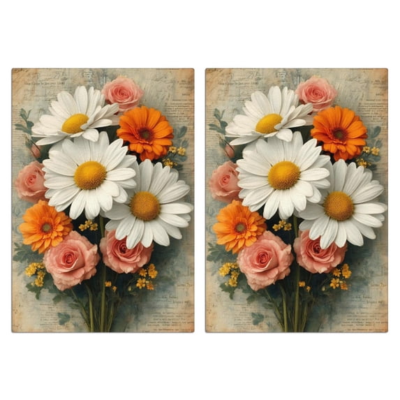 2 Pcs Funny Kitchen Towels,Vintage Flower Microfiber Dish Towels,Kitchen Tea Towels,Kitchen Towel Set (18" X 26")