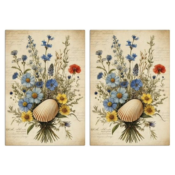 2 Pcs Funny Kitchen Towels,Vintage Flower Microfiber Dish Towels,Kitchen Tea Towels,Kitchen Towel Set (18" X 26")