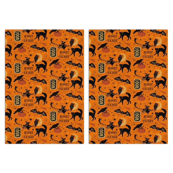 2 Pcs Funny Kitchen Towels,Vintage Halloween Elements Pattern Microfiber Dish Towels,Kitchen Tea Towels,Kitchen Towel Set (18" X 26")