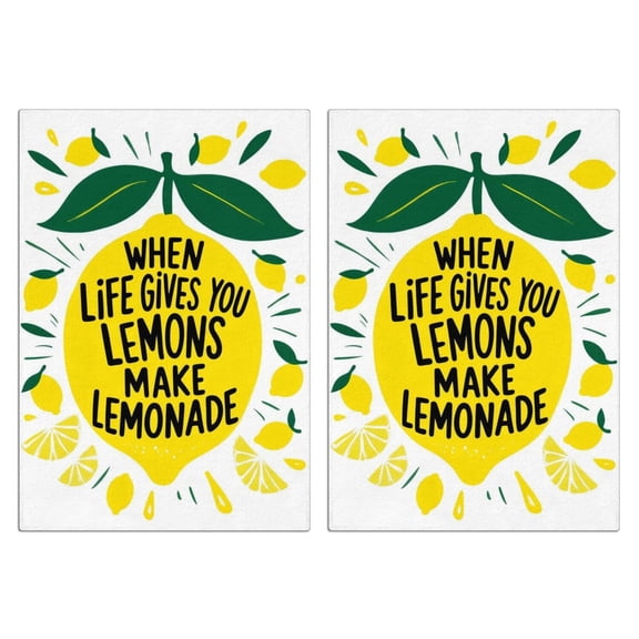 2 Pcs Funny Kitchen Towels,When Life Gives You Lemons Make Lemonade Microfiber Dish Towels,Kitchen Tea Towels,Kitchen Towel Set (18" X 26")
