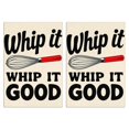 thumbnail image 1 of 2 Pcs Funny Kitchen Towels,Whip It Good with Whisk Microfiber Dish Towels,Kitchen Tea Towels,Kitchen Towel Set (18" X 26"), 1 of 3