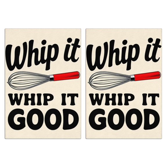 2 Pcs Funny Kitchen Towels,Whip It Good with Whisk Microfiber Dish Towels,Kitchen Tea Towels,Kitchen Towel Set (18" X 26")