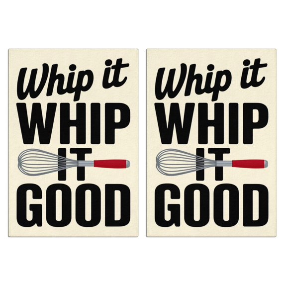 2 Pcs Funny Kitchen Towels,Whip It Good with Whisk Microfiber Dish Towels,Kitchen Tea Towels,Kitchen Towel Set (18" X 26")