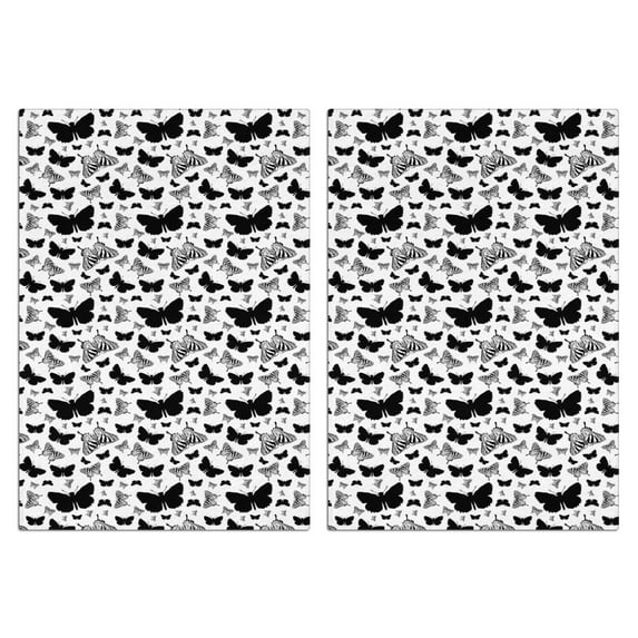 2 Pcs Funny Kitchen Towels,White Butterfly Black Silhouette Pattern Microfiber Dish Towels,Kitchen Tea Towels,Kitchen Towel Set (18" X 26")
