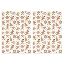 2 Pcs Funny Kitchen Towels,White Christmas Gingerbread Man Pattern Microfiber Dish Towels,Kitchen Tea Towels,Kitchen Towel Set (18" X 26")