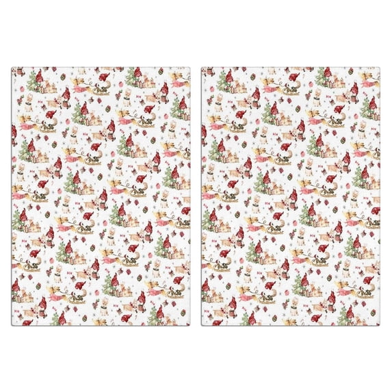 2 Pcs Funny Kitchen Towels,White Christmas Gnome Pattern Microfiber Dish Towels,Kitchen Tea Towels,Kitchen Towel Set (18" X 26")