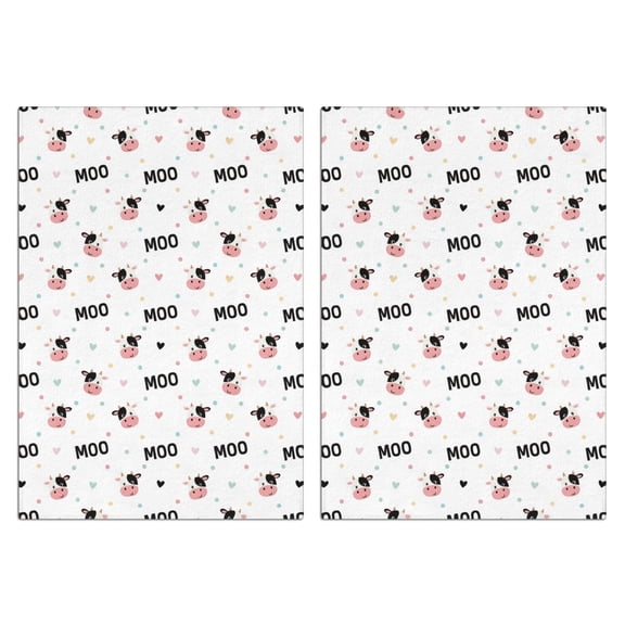2 Pcs Funny Kitchen Towels,White Cow Colorful Moo Pattern Microfiber Dish Towels,Kitchen Tea Towels,Kitchen Towel Set (18" X 26")