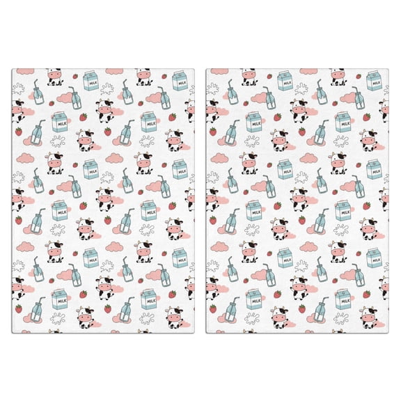 2 Pcs Funny Kitchen Towels,White Cow Milk Cloud Pattern Microfiber Dish Towels,Kitchen Tea Towels,Kitchen Towel Set (18" X 26")