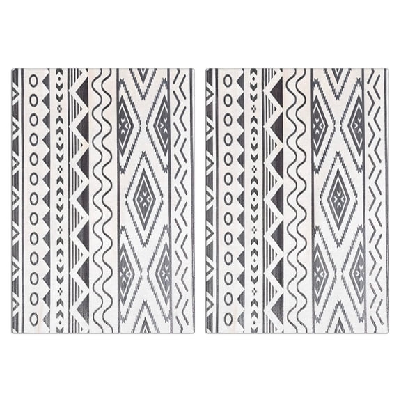 2 Pcs Funny Kitchen Towels,White Geometric Diamond Wave Pattern Microfiber Dish Towels,Kitchen Tea Towels,Kitchen Towel Set (18" X 26")