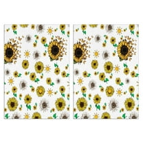 2 Pcs Funny Kitchen Towels,White Sunflower Butterfly Sun Pattern Microfiber Dish Towels,Kitchen Tea Towels,Kitchen Towel Set (18" X 26")