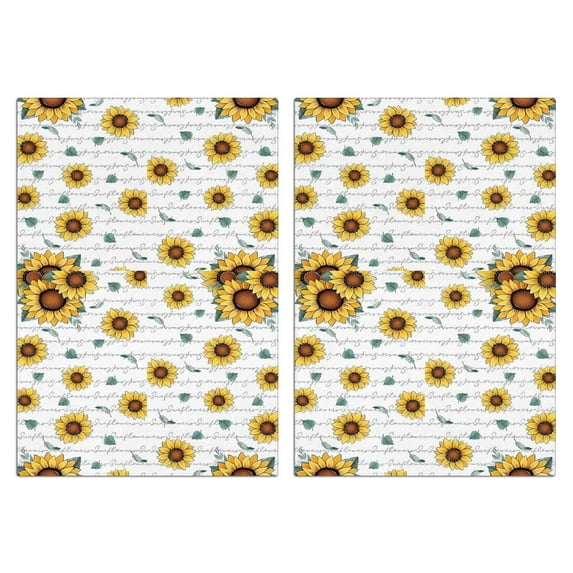 2 Pcs Funny Kitchen Towels,White Sunflower Letter Pattern Microfiber Dish Towels,Kitchen Tea Towels,Kitchen Towel Set (18" X 26")