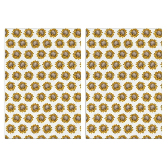 2 Pcs Funny Kitchen Towels,White Sunflower Microfiber Dish Towels,Kitchen Tea Towels,Kitchen Towel Set (18" X 26")
