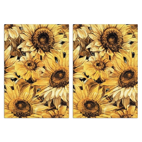 2 Pcs Funny Kitchen Towels,Yellow Sunflower Art Pattern Microfiber Dish Towels,Kitchen Tea Towels,Kitchen Towel Set (18" X 26")