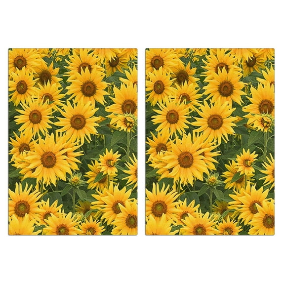 2 Pcs Funny Kitchen Towels,Yellow Sunflower Field Pattern Microfiber Dish Towels,Kitchen Tea Towels,Kitchen Towel Set (18" X 26")