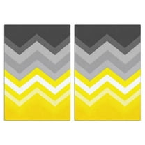 2 Pcs Funny Kitchen Towels,Yellow and Gray Modern Art Geometric Microfiber Dish Towels,Kitchen Tea Towels,Kitchen Towel Set (18" X 26")
