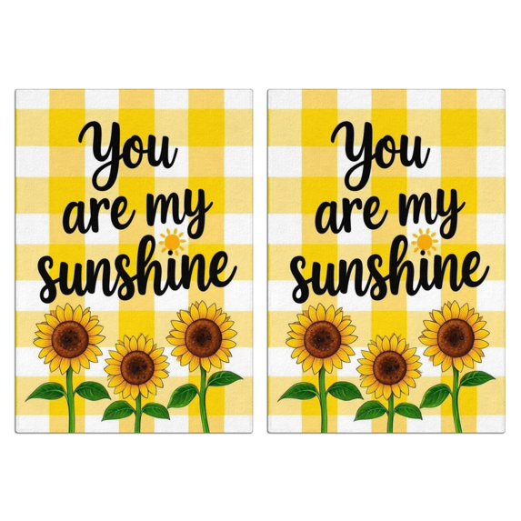 2 Pcs Funny Kitchen Towels,You Are My Sunshine Sunflowers Microfiber Dish Towels,Kitchen Tea Towels,Kitchen Towel Set (18" X 26")