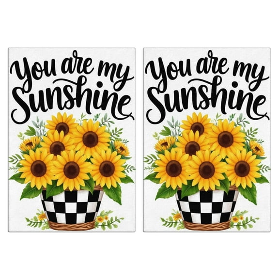 2 Pcs Funny Kitchen Towels,You Are My Sunshine Sunflowers Microfiber Dish Towels,Kitchen Tea Towels,Kitchen Towel Set (18" X 26")