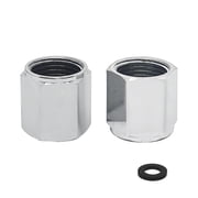 2 Pcs G1/2 in Female To NPT 1/2in Female Faucet Adapter,Brass Pipe Fittings Water Hose Adapter,Compression Fitting For Kitchen Bathroom Faucet,With Rubber Washer