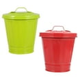 thumbnail image 1 of 2 Pcs Garbage Can Metal Trash Bin Small with Lid Outdoor Dog Poop Cute Cartoon Mini Desktop Dumpster Office, 1 of 6