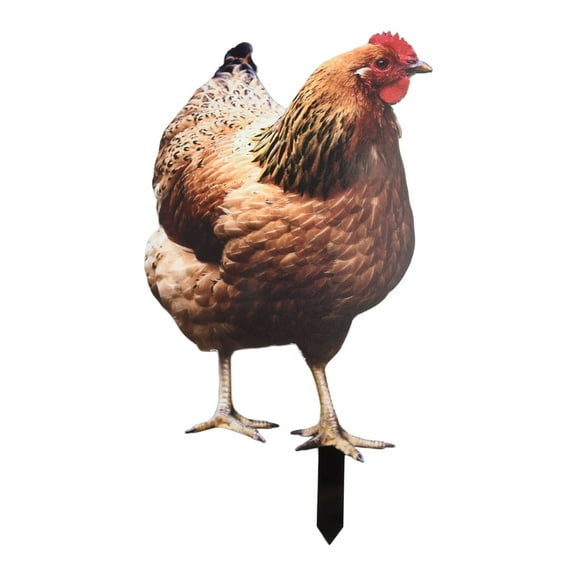 2 Pcs Garden Ornaments Acrylic Chicken Yard Art Garden Statues Backyard Lawn Stakes Plastic Hen Yard Decor Creative Outdoor Garden