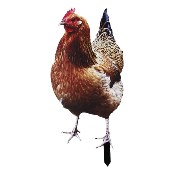 2 Pcs Garden Ornaments Acrylic Chicken Yard Art Garden Statues Backyard Lawn Stakes Plastic Hen Yard Decor Creative Outdoor Garden