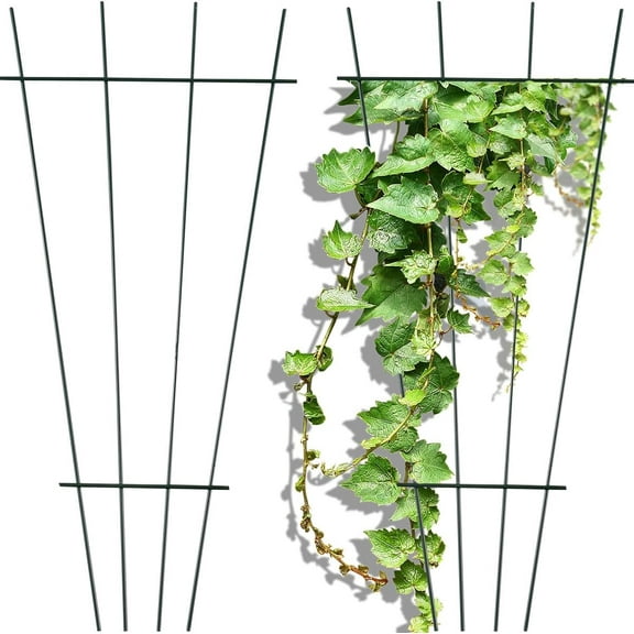 2 Pcs Garden Trellis for Climbing Plants, 15.7×7.1 Inch Metal Plant Trellis, Plant Climbing Trellis Potted Plants Support Stake, Plant Support Trellis for Outdoor Indoor Potted Plants