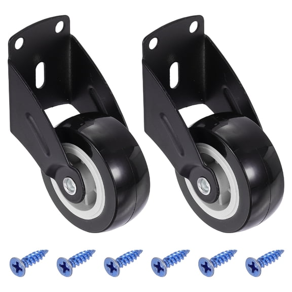 2 Pcs Gate Wheels, 2" Dia. Sturdy Lightweight Caster Wheels Less Friction Sagging Sliding for Indoor Outdoor Garden Fence Porch Gate(Black)