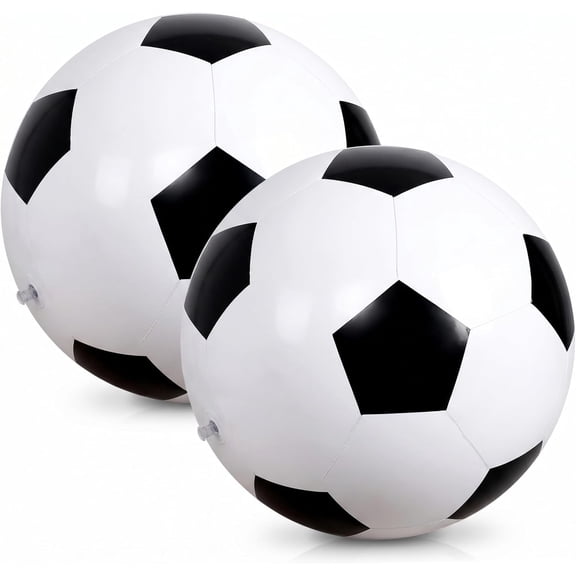 2 Pcs Giant Inflatable Soccer Ball, PVC Blow Up Soccer Beach Ball for Outdoor Fun, 23.62 Inch