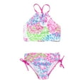 thumbnail image 1 of 2 Pcs Girl Swimwear Floral Tops Drawstring Bikini Bottoms Suit Girls Suit Girls Bikini New Split Girls Size 14 Swimsuit Cow Print Apparel Swimsuit for Girls Girls Bikini Size Girl Swimsuit Size 6, 1 of 7
