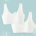 thumbnail image 1 of 2 Pcs Girls Sports Bra First Bra for Girls Training Bra Seamless with Padded Soft and Breathable Integrated Fixed Pad Suitable for Daily Use White 7-13 Years, 1 of 6