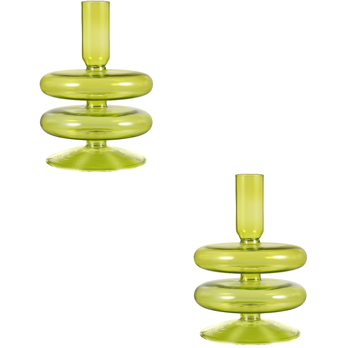 2 Pcs Glass Candle Holder Desk Topper Table Decor Tabletop Holders