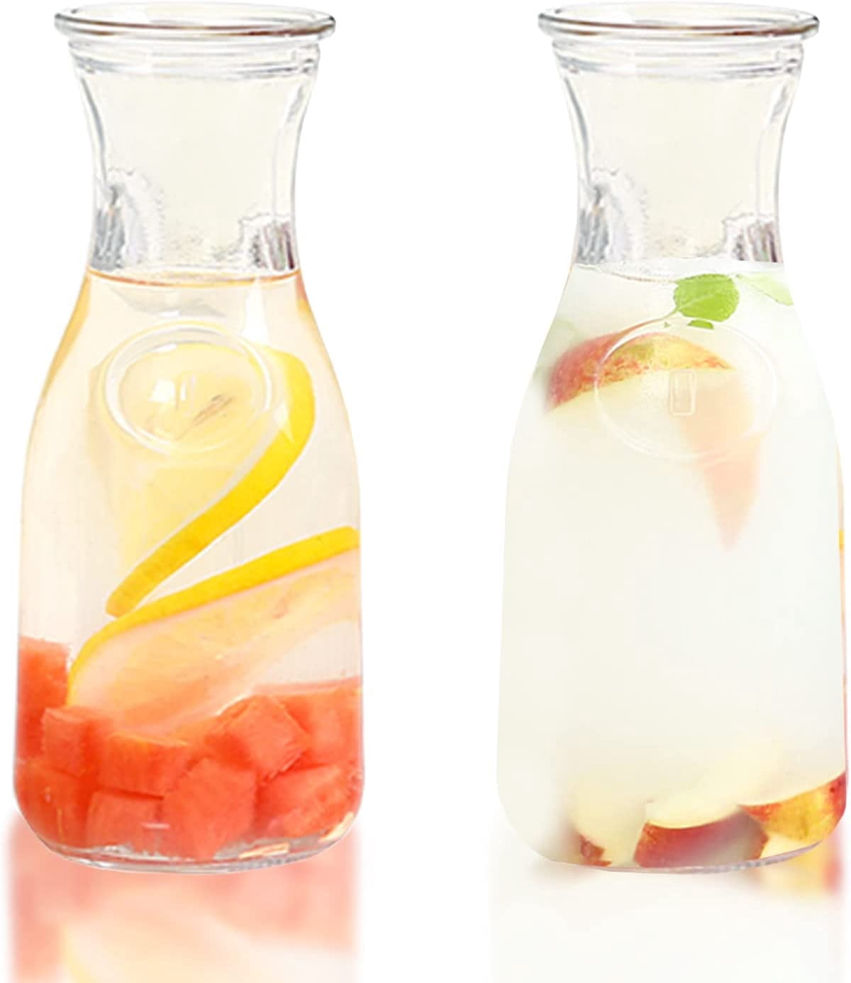 30 Pack Clear Plastic Carafes With Lids - 34 Oz BPA-Free Juice Pitchers For Mimosa, Iced Tea, Party Drinks