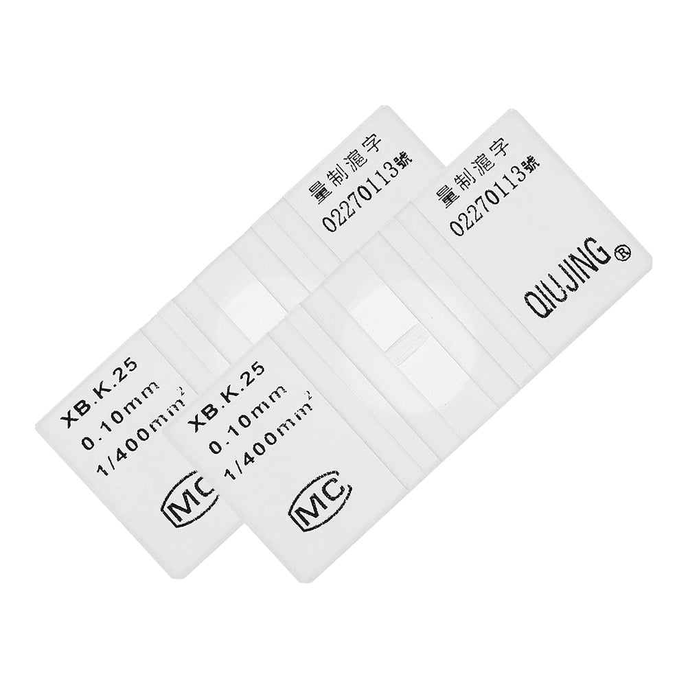 2 Pcs Glass Cell Counting Plate Laboratory Hemocytometer for Blood