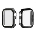 thumbnail image 1 of 2 Pcs Glass+Cover For Apple watch Case 38mm 42mm Accessories Carbon fiber bumper+Screen Protector iWatch series 3 4 5 6 SE 40mm 44mm - Transparent film, 1 of 4