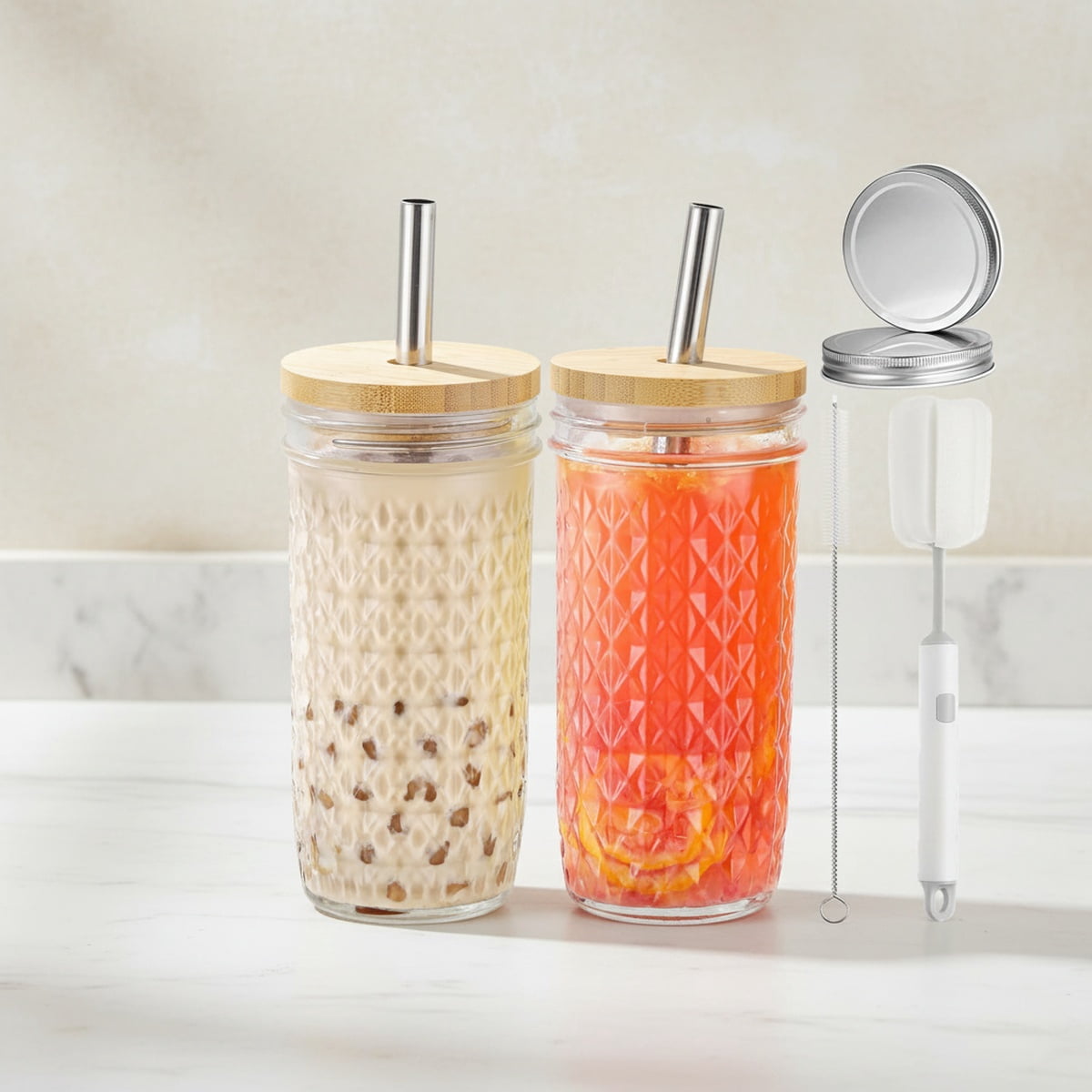 Best Sellers In 24oz Glass Tumbler With Lid And Straw