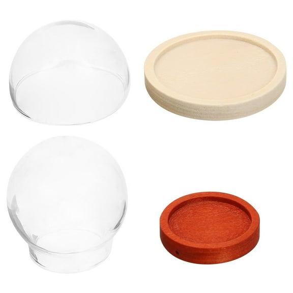 2 Pcs Glass Dome Globe Domes for Display House Decorations Home DIY Snow Globes Cloche Small Case