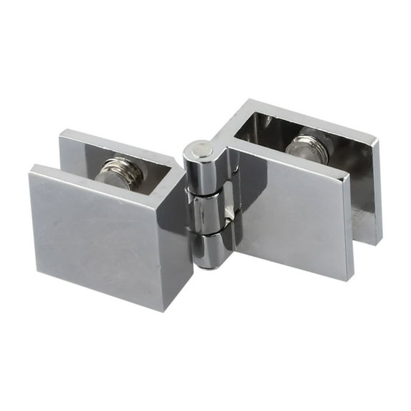 2 Pcs Glass Door Hinge Double Sided Clip Without Hole Stainless Steel Cabinet Cupboard Glass Clamps Clip for 0 90 180 Degree