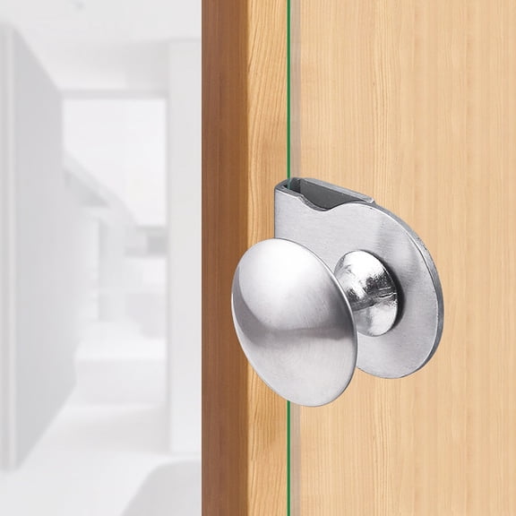 2-Pack Glass Door Handles with Shower Latch, Cabinet Pulls for Bathroom and Kitchen, Sleek Finish Hardware