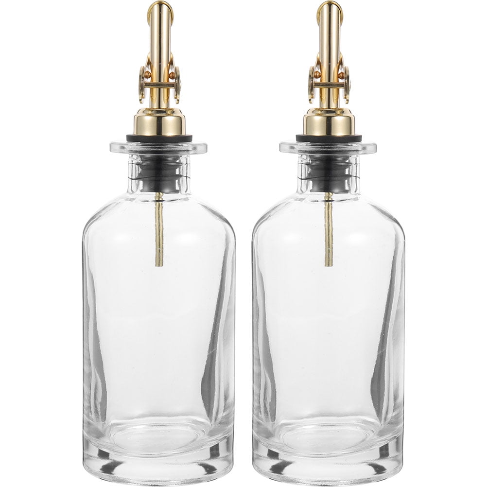 2 Pcs Glass Oil Bottle Holder Coffe Syrup Bottles Sauce Dispenser Olive