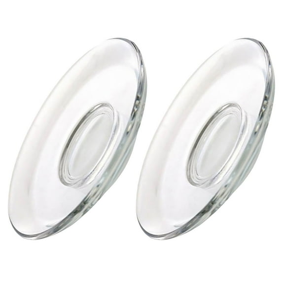 2 Pcs Glass Saucer Round Transparent Coffee Snack Small Dish Tea Tray Table Coasters Drinks Desktop Decoration Teaset Clear Saucers