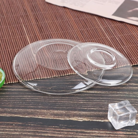 2 Pcs Glass Saucer Round Transparent Coffee Snack Small Dish Tea Tray Table Coasters Drinks Desktop Decoration Teaset Clear Saucers
