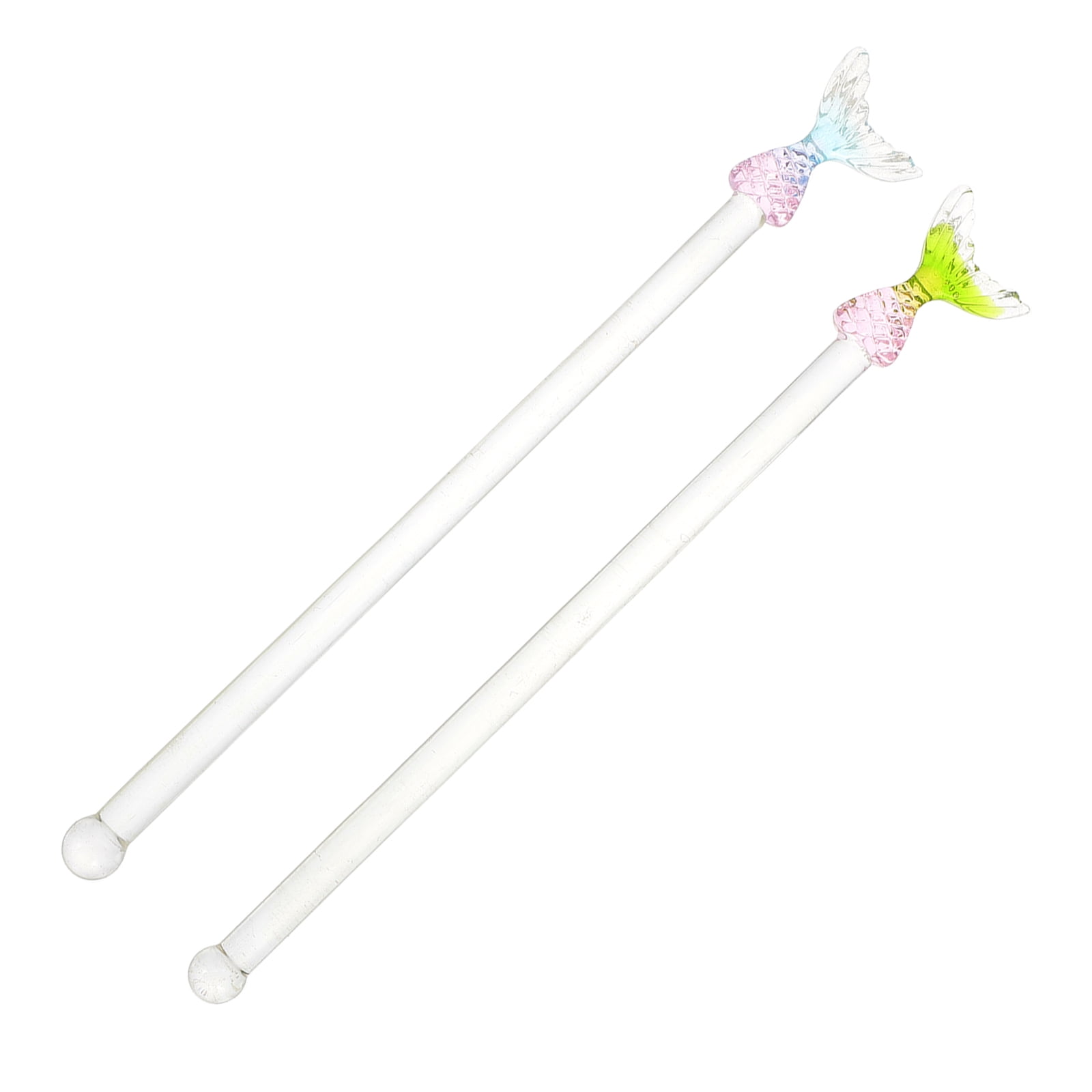 2 Pcs Glass Stirring Rod Coffee Mixing Stick Beverage Stirrer Honey
