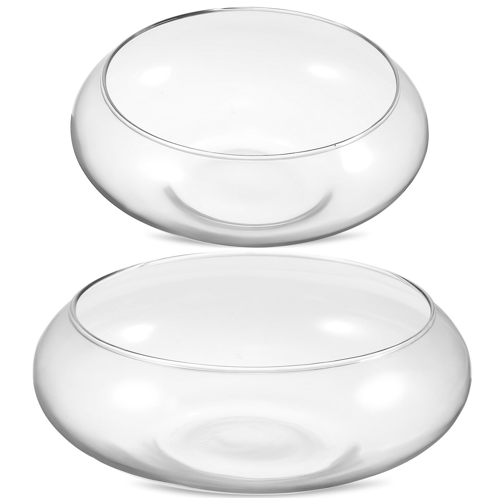 2 Pcs Glass Vase Bowls Glass Fish Bowls Round Bowls Terrarium for Table Centerpiece