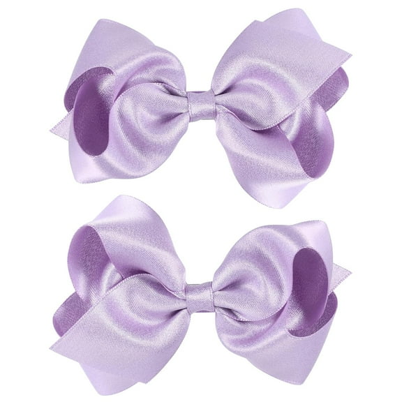 2 Pcs Glitter Gold Ribbon Hair Bows Clips Small Cute Alligator Hairpins 3" for Little Teen Toddler Baby Girls Kids Christmas New Year Gift Wedding Dress Decor Accessories