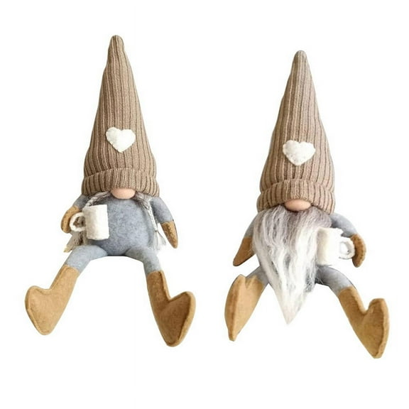 2 Pcs Gnomes Plush Bar Decor, Handmade Swedish Tomte Gnomes