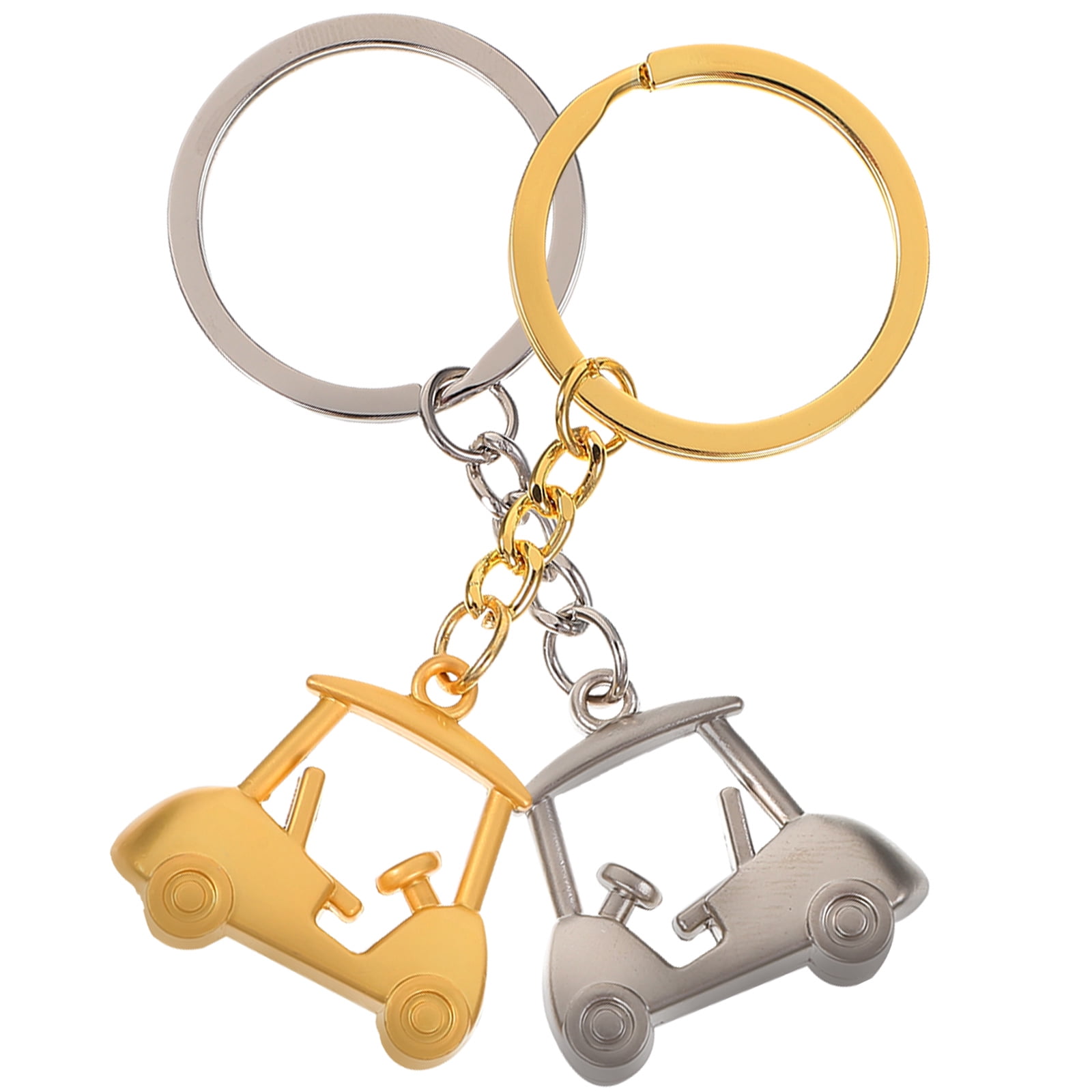 2 Pcs Golf Cart Key Chains Ornamental Keychain Golfing Accessory Pendant