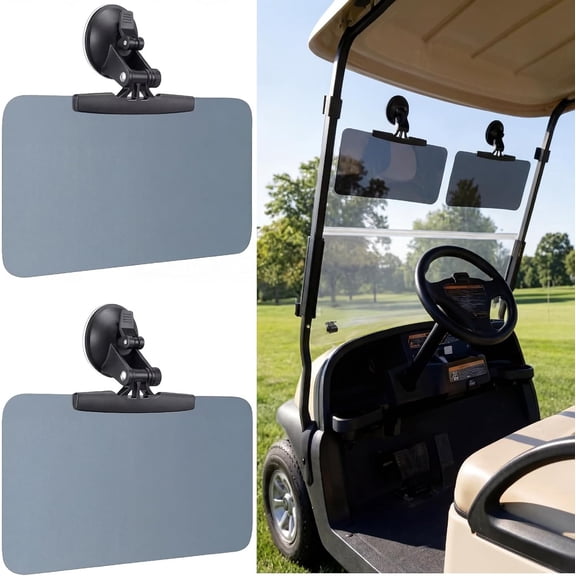 2 Pcs Golf Cart Sun Visor Anti-Glare Acrylic Tinted Shield Compatible with Roof Crossbars UV Protection Shade