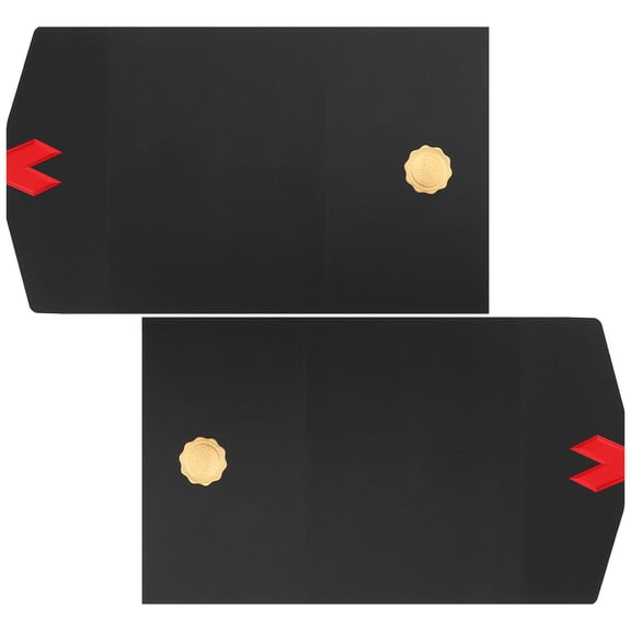 FUEENIRVA Certificate Cover Paper Document Covers Single Certificate Holder Black 2Pcs